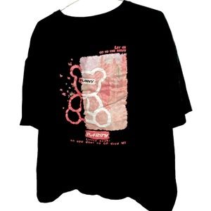 Fun Bear Let’s Party Black & Pink Streetwear 4XL Men’s T-Shirt Hip Hop MINTY
